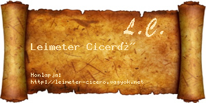 Leimeter Ciceró névjegykártya